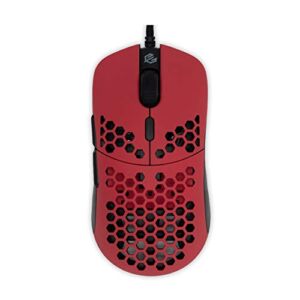 Gwolves Hati HTM Ultra Lightweight Honeycomb Design Wired Gaming Mouse 3360 Sensor – PTFE Skates – 6 Buttons – Only 61G (Faze Red)