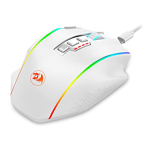 Redragon M901 Gaming Mouse RGB Backlit MMO 16 Macro Programmable Buttons 16000 DPI for Windows PC Computer (Wireless, White) | The Storepaperoomates Retail Market - Fast Affordable Shopping