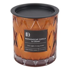 Madagascar Vanilla & Cedar Diamond Patterned Jar Candle
