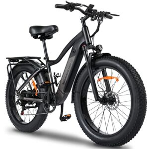 TopMate EB22 Electric Bike Mountain Bicycle for Adults, E Bikes 32MPH Fast Charge Removable Battery 750W Motor 48V 15Ah 26″ x 4.0 Fat Tires Dual Shock Absorber 7-Speed with Cup Holder and Phone Mount