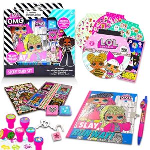 LOL Dolls Diary Bundle LOL Dolls Journal Set – 9 Pc LOL Activities and Party Favors with LOL Stickers and More (LOL Dolls Accessories)