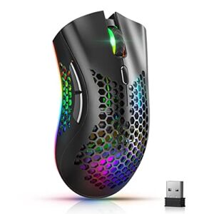 AAJO Wireless Gaming Mouse, USB Mouse Gaming with Honeycomb Shell , RGB Chroma Backlit Mouse, Hyperspeed Comfortable Grip Ergonomic Optical Mice for PC Computer Laptop