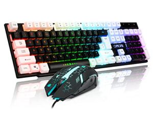Keyboard and Mouse Gaming Wired Combo RGB LED Backlit CHONCHOW 951 USB 19 Anti-Ghost Keys 6 Button Mice Compatible with PS4 PS5 Xbox one X Switch Mac