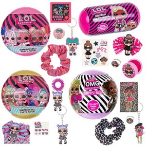 L.O.L. Surprise! 4 Pack Novelty Surprise Ball Assortment w/ Accessories Balls Value Pack, LOL Surprise! OMG Birthday, LOL Surprise Dolls Party Favors and Accessories for Girls