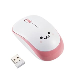 ELECOM 2.4G Wireless Silent Click, Portable Mobile Smiley-Face Mouse for Right/Left Handed Use, IR LED, 1200 DPI 2.5 Years Long Battery Life, Recommended Silent Click (M-IR07DRSPN)