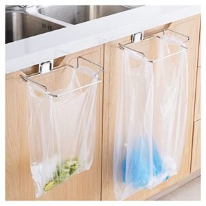 Trash Bag Holder for Kitchen Cabinets Doors and Cupboards, Stainless Steel Collapsible Trash Holder, Under Sink Bag Holder, Portable Hang Trash Bin For Cabinet Door 1 Piece