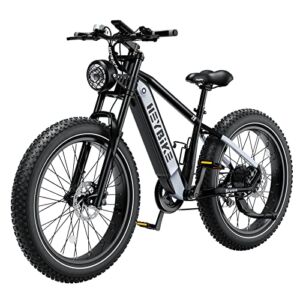 Jasion Heybike Brawn Electric Bike for Adults 48V 18Ah Removable Battery Ebike with 750W Motor, 28MPH Max Speed, Hydraulic Front Fork 26″ Fat Tire Electric Mountain Bike