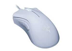 Razer DeathAdder Essential Gaming Mouse: 6400 DPI Optical Sensor – 5 Programmable Buttons – Mechanical Switches – Rubber Side Grips – Mercury White (Renewed)