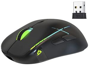 KLIM Ace – Rechargeable Wireless Gaming Mouse RGB + New 2022 + High-Precision Sensor & Breathtaking RGB Effect + 8 Customizable Buttons + Ambidextrous + Wired and Wireless Mouse for PC Mac PS4 PS5