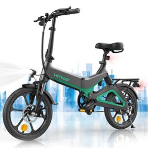 HITWAY Electric Bike for Adults,500W/36V/8.4Ah Ebike with Removable Battery,16 Inch Folding Electric Bicycles,15.5MPH/35-70KM,3 Riding Modes,IP54…