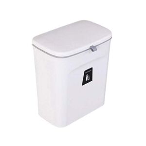 n/a 9L Wall Mounted Trash Can with Lid Waste Bin Kitchen Cabinet Door Hanging Trash Recycle Bin Garbage Car Trash Can Cleaning 2021 (Color : C)
