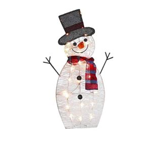 Light Sticks for Parties 2022 Christmas Lighting Snowman Outdoor Yard Decoration 20 Lights Pre Lit Snowman Home With Battery Lighting Artificial Acrylic Christmas Decoration in The Dark Chalk (C, A)
