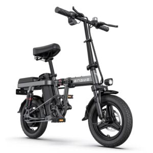 ENGWE Mini Electric Bike for Adults Teens, 14″ Fat Tire City Commuter Ebike, 20MPH Light Weight Folding Electric Bicycles with 350W Motor 48V 10AH Removable Lithium Battery, Full Throttle/Pedal Assist