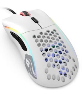 Glorious Gaming Mouse – Glorious Model D Honeycomb Mouse – Superlight RGB PC Mouse – 68 g – Matte White Wired Mouse