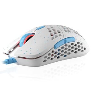 HK GAMING Mira M Ultra Lightweight RGB Gaming Mouse | Honeycomb Shell | 63 Grams | max 12000 cpi | USB Wired | 6 programmable Buttons | On-Board Memory | Anti Slip Grips | Mira-M Massalia