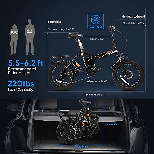 eAhora Azarias 32MPH 750W Adult Electric Bicycles 48V 18AH Electric Bike Dual Suspension Fat Tire Folding Electric Bike, Mechanical Brakes, Shimano 7-Speed Gear, Cruise Control | The Storepaperoomates Retail Market - Fast Affordable Shopping