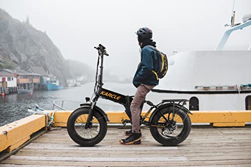KARCLE Electric Bike, 20” Fat Tire Folding Ebike 1000W 32mph Max Speed with Removable 15Ah Battery，Anti-Theft Bike Alarm, USB Port, Shimano 7 Speed Gear Mountain Foldable Electric Bicycle for Adults | The Storepaperoomates Retail Market - Fast Affordable Shopping