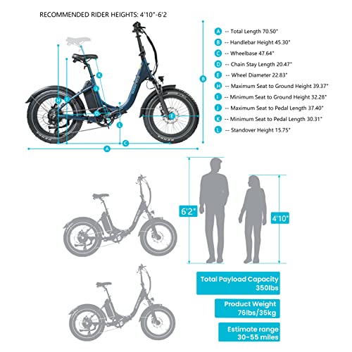 MAGICYCLE Electric Bike Foldable 20″ x4.0 Fat Tire Electric Bicycle, 52V 15AH Removable Battery 750W Fat Tire Ebikes Hydraulic Disc Brakes (White) | The Storepaperoomates Retail Market - Fast Affordable Shopping