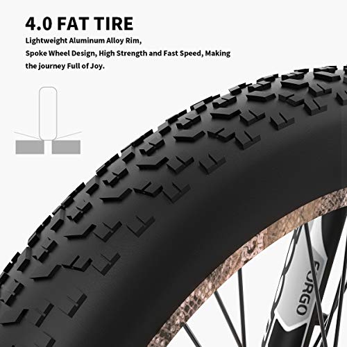JUGTL Electric Bike Fat Tire 48V 15AH Removable Lithium Battery Mountain Bicycle Shimanos Bicycle Full Suspension MTB Bikes for Adults S18-1500W 26″ 1500W (Coffee) | The Storepaperoomates Retail Market - Fast Affordable Shopping
