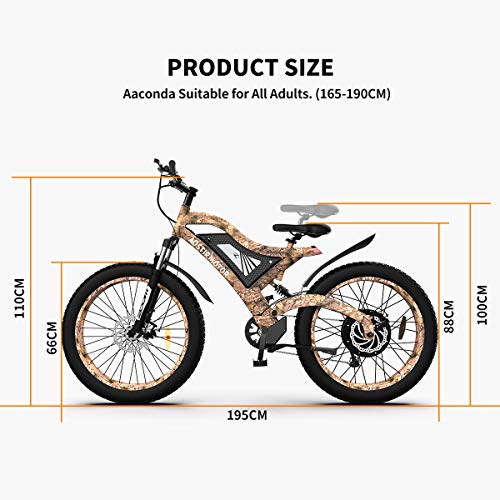 JUGTL Electric Bike Fat Tire 48V 15AH Removable Lithium Battery Mountain Bicycle Shimanos Bicycle Full Suspension MTB Bikes for Adults S18-1500W 26″ 1500W (Coffee) | The Storepaperoomates Retail Market - Fast Affordable Shopping