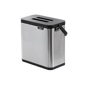 TOMYEUS Garbage Can 3L Kitchen Trash Can Wall Mounted Stainless Steel Desktop Cabinet Door Trash Storage Bucket Small with Cover Trash Can