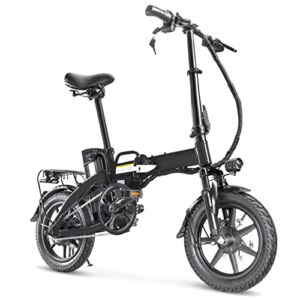 XPRIT Folding Electric Bike, Light Weight, LCD Display, Full Throttle/Pedal Assist (14” Folding)