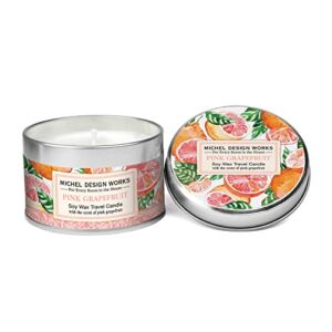 Michel Design Works Soy Wax Candle in Travel Tin Size, Pink Grapefruit