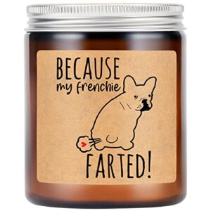 LEADO Scented Candles – Frenchie Gifts for Women, Men – Funny French Bulldog Gifts for Frenchie Owners, Frenchie Mom Gifts – Christmas, Birthday Gifts for Frenchie Lovers, French Bulldog Lover Gifts