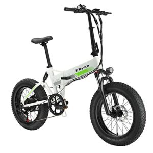 E·Bycco Electric Bike for Adults Foldable 20″ x 4.0 Fat Tire Step-Thru Electric Bicycle,750W Motor, 48V 10AH Removable Battery, Shimano 7-Speed and Dual Shock Absorber