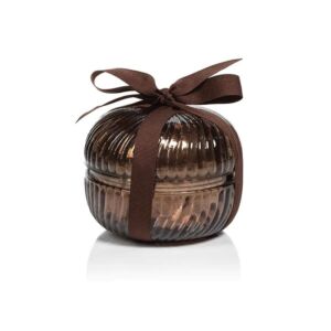 Cruiser’s Caché | Scented Fluted Round Glass Candle Jar | 32 Hour Burn Time | Spiced Bourbon | Large