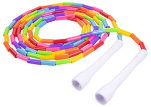 Beaded Kids Exercise Jump Rope – Segmented Skipping Rope for Kids – Durable Shatterproof Outdoor Beads – Light Weight and Easily Adjustable Kids Jump Rope