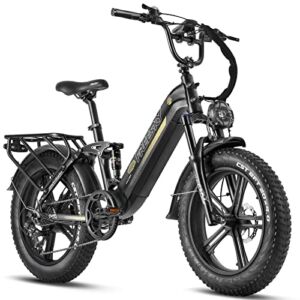 FREESky Step-Thru Electric Bike for Adults 750W High-Speed Motor 48V 15AH Samsung Cell Battery, 20″ Fat Tires Ebike 28MPH 35-80Miles Electric Commuter/City Cruiser Bike for Women,