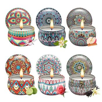 6Pack 2.5oz Portable Travel Tin Jar Candles, Small Pot Aromatherapy Candle Set100% Soy Bean Candle ,fit Bath,Relax,Sleep, Home Decoration,Perfect for Birthday Mother’s Day | The Storepaperoomates Retail Market - Fast Affordable Shopping