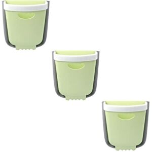 Cabilock 3pcs Thick Door and Waste Wall Car Kitchen Drawer Hanging Sink Can Storage Household Bins for Large Trash Folding Green Garbage Cabinet Bucket