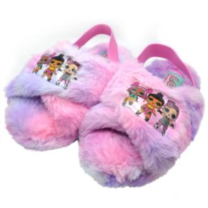 L.O.L Surprise! Fuzzy Slippers for Girls | Cute House Slippers Open Toe for Girls | Comfortable lightweight Toddler Slippers for kids | Fashion Fluffy Slippers Washable | Color Pink | Sizes 11