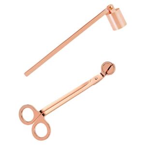 PRETYZOOM Candle Snuffer and Wick Trimmer Candle Accessories Candle Cutters Wax Clipper Stainless Steel Candle Extinguishers for Candle Oil Lamp Rose Gold