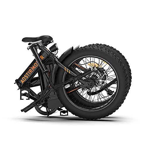 aostirmotor Folding Electric Bike with 500W Motor 36V 13AH Removable Lithium Battery,20”4 inch Fat Tire Electric Bicycle,Ebike for Adults (Black) | The Storepaperoomates Retail Market - Fast Affordable Shopping