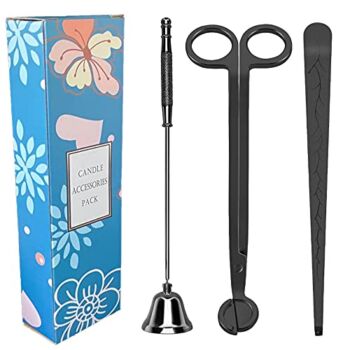 NEOYARDE 3 in 1 Candle Accessory Set, Candle Wick Trimmer Candle Cutter, Candle Snuffer, Candle Wick Dipper with Gift Package for Candle Lovers (Carbon Black) | The Storepaperoomates Retail Market - Fast Affordable Shopping