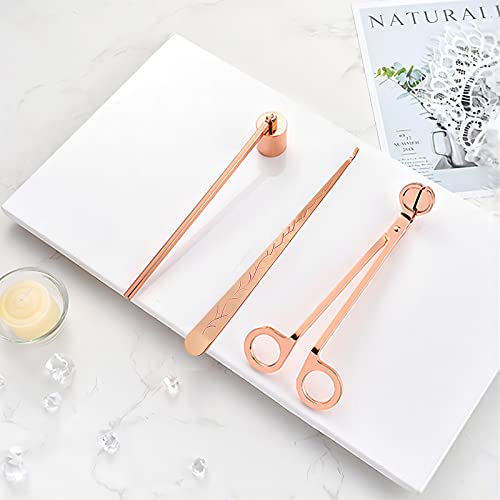 GIAPINST 3 in 1 Candle Accessories, Candle Snuffer Extinguisher, Wick Trimmer, Candle Wick Dipper for Candle Lover with Gift Box (Rose Gold) | The Storepaperoomates Retail Market - Fast Affordable Shopping