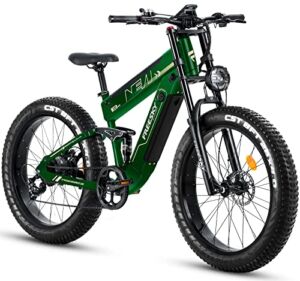 FREESky Electric Bike, Dual Batteries Ebike for Adults 750W BAFANG High-Speed Motor 48V 20.8Ah Lithium Batteries, 26” Fat Tires Ebike, 32MPH 24-74Miles Electric Mountain Bike, Dual Shock Absorber