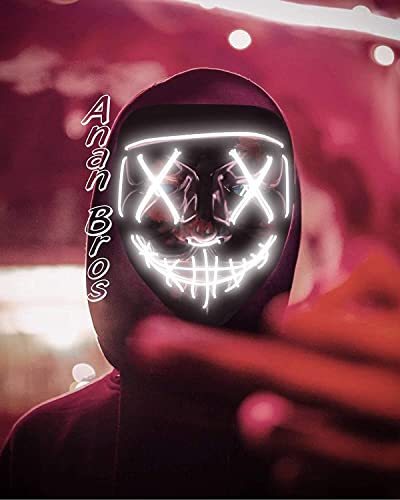 AnanBros Scary LED Halloween Mask, Masquerade Cosplay Light Up Face Mask for Men Women Kids Red | The Storepaperoomates Retail Market - Fast Affordable Shopping