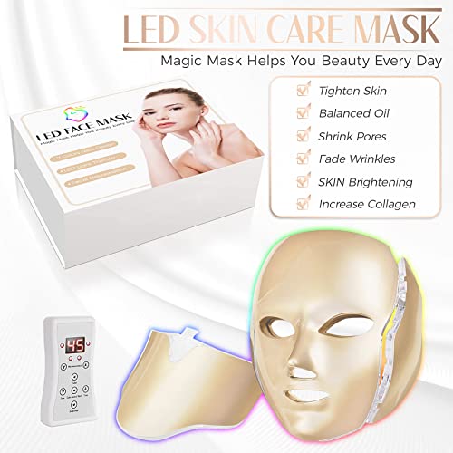 Led-Face-Mask-Light-Therapy 7 Color Photon Skin Care Red Light Therapy Face Mask Rejuvenation Mask with Face and Neck | The Storepaperoomates Retail Market - Fast Affordable Shopping