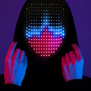 Face Transforming LED Mask, Gesture Control Purge Mask, for Costume Cosplay Party Masquerade, Light Up Mask for Halloween