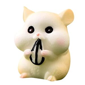 HYUIYYEAA Friends Show Ornament Hamster Character Figures Miniature Hamster Figurines Collection Fairy Tale Garden Decoration Birthday Gift Desktop Bookshelf (A, One Size)