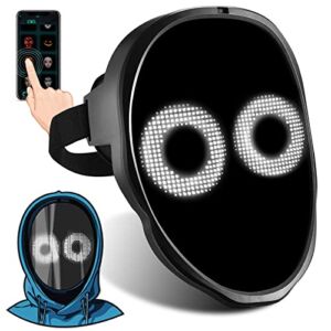 momoga LED Mask Support APP Control and Motion Sensing Control. The Most Unique Light Up Face Mask for Adult To Use At Halloween, Party, Music Festival, and Cosplay