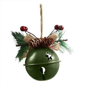 HYUIYYEAA Mini Christmas Holiday Hanging Metal Christmas Bells Jingle Open Decorative Bells Christmas Decoration Tree Decoration Hangs Decorative Glass Balls for Hanging (Green, One Size)