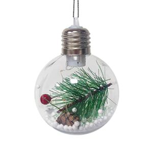 Ball Vase Christmas Tree Snow Globe Xmas LED Pendant Indoor Yard Garden Hanging Lights Decorate Streets Layout Decorative Lights Pendant Christmas Decorations Holiday Baskets for (Clear, One Size)