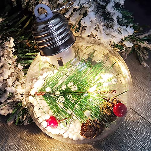 Ball Vase Christmas Tree Snow Globe Xmas LED Pendant Indoor Yard Garden Hanging Lights Decorate Streets Layout Decorative Lights Pendant Christmas Decorations Holiday Baskets for (Clear, One Size) | The Storepaperoomates Retail Market - Fast Affordable Shopping