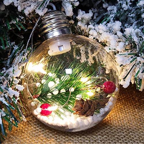 Ball Vase Christmas Tree Snow Globe Xmas LED Pendant Indoor Yard Garden Hanging Lights Decorate Streets Layout Decorative Lights Pendant Christmas Decorations Holiday Baskets for (Clear, One Size) | The Storepaperoomates Retail Market - Fast Affordable Shopping