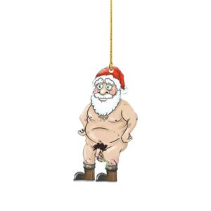 HYUIYYEAA Swing Animal Car Mirror Santa Butt Bell Ornament 2022 Funny Christmas Ornament Crystal Cake Stand Set for Wedding (A, One Size)